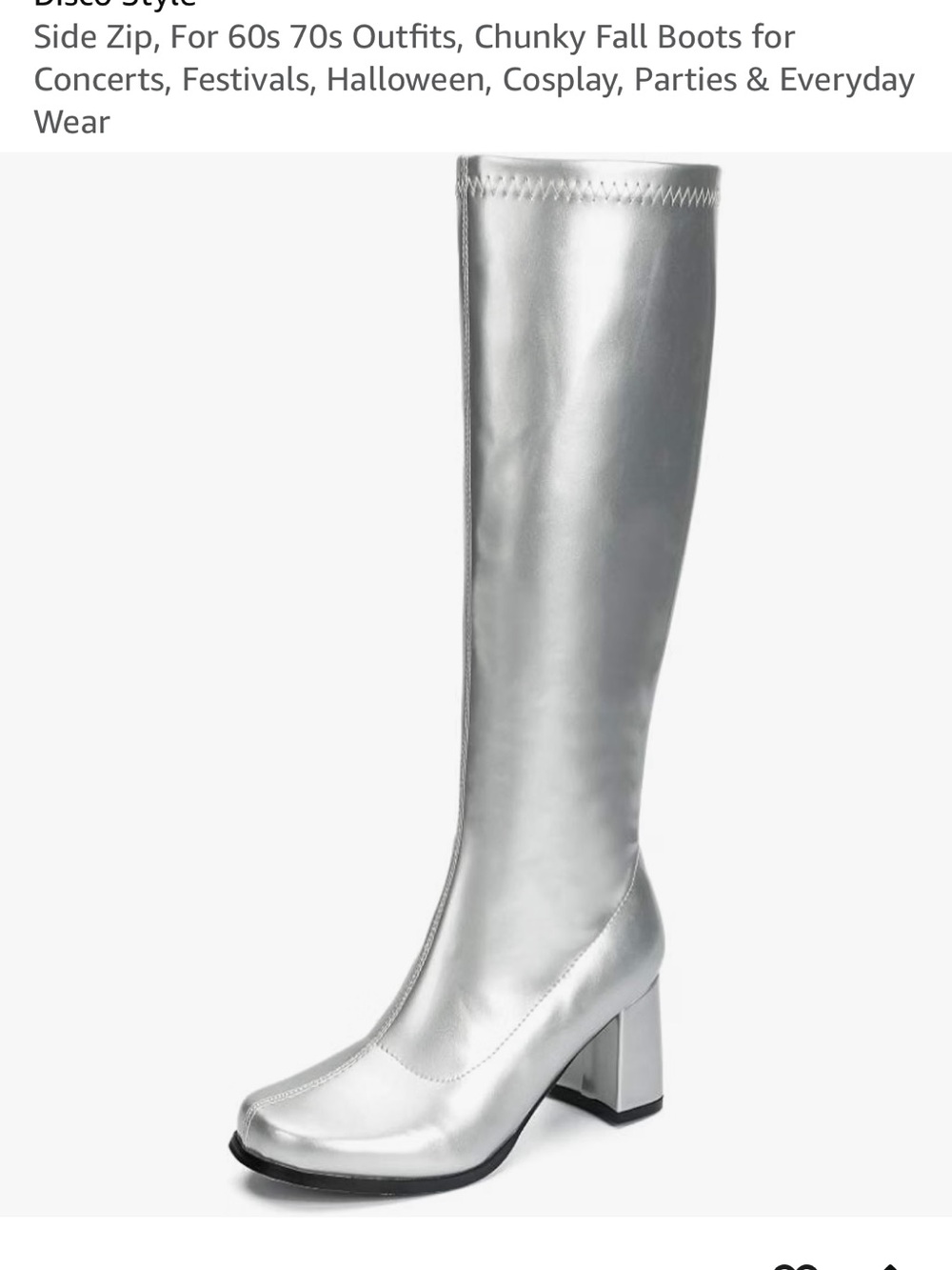 Silver Knee-High Block Heel Boots - Women